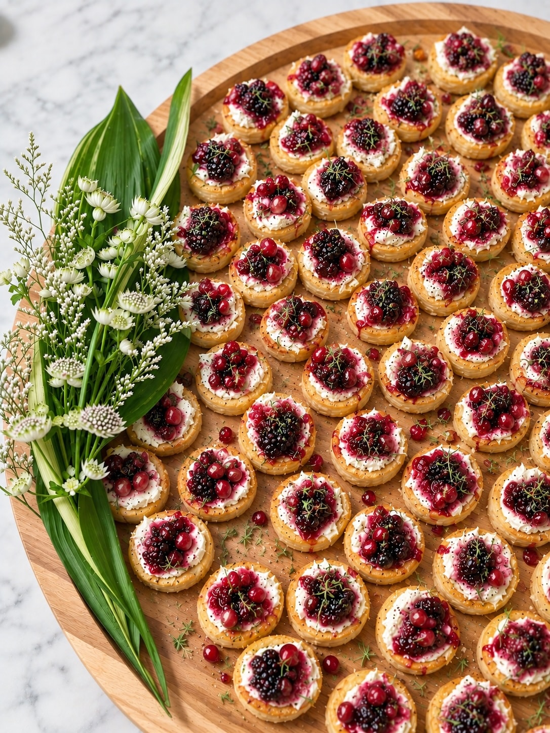 blackberry goat cheese canapes