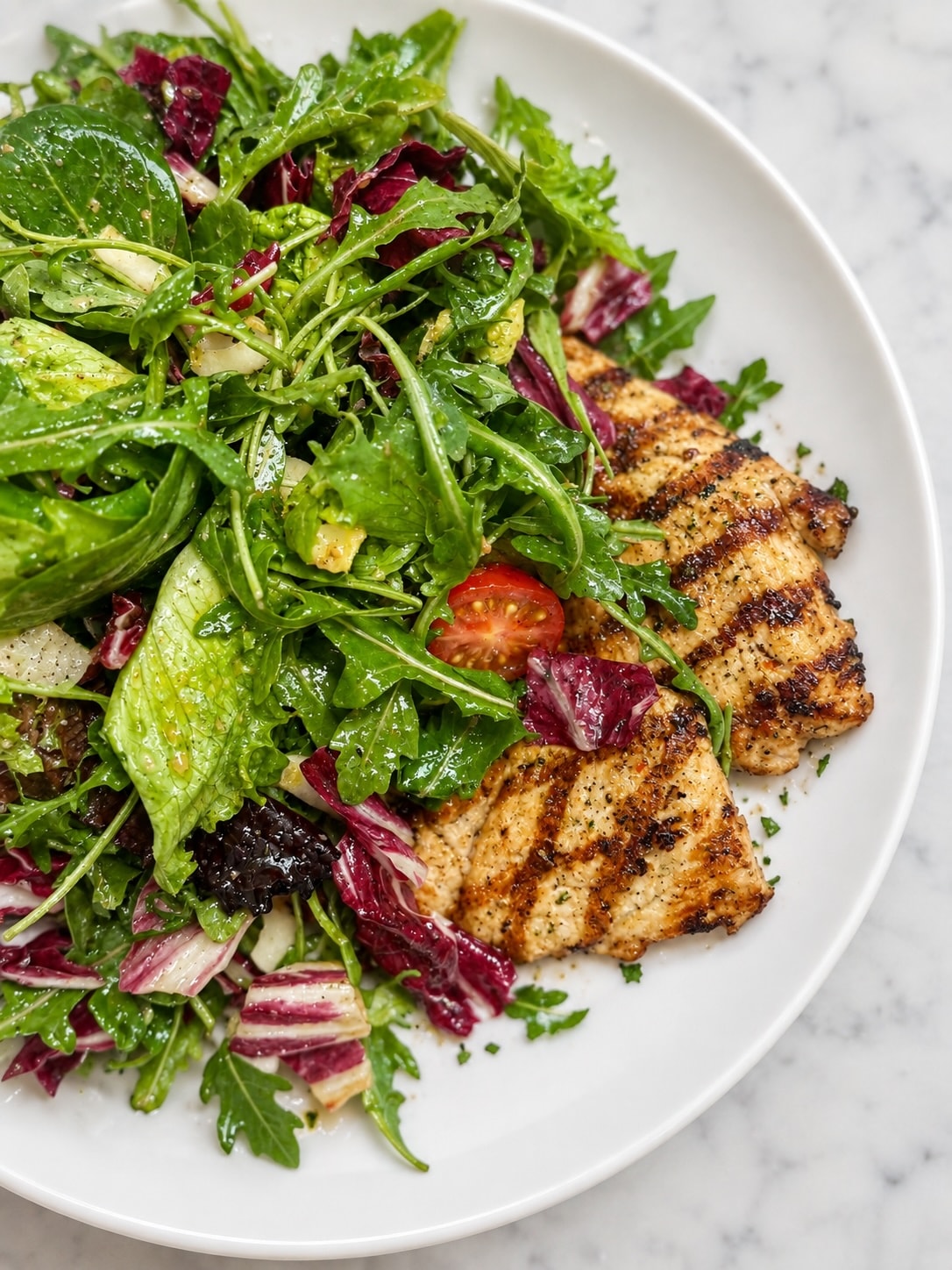 grilled chicken paillard salad