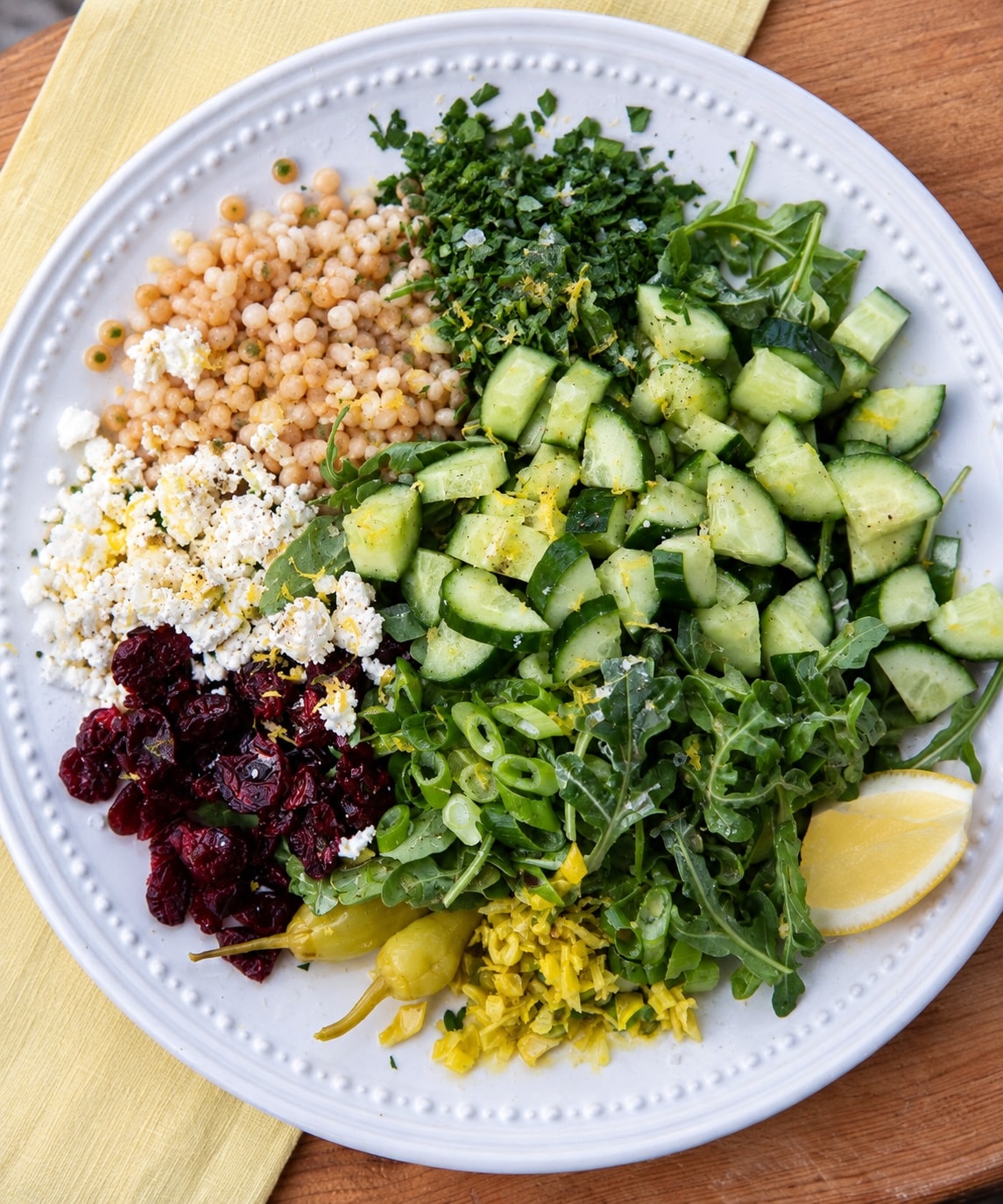 israeli couscous and arugula salad