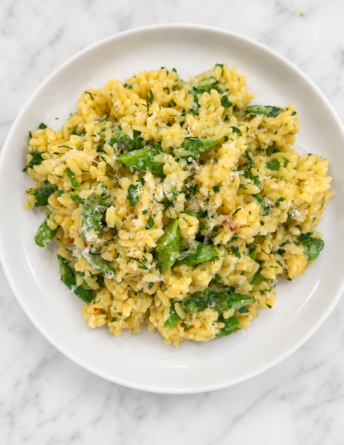 lemony asparagus & herb orzo