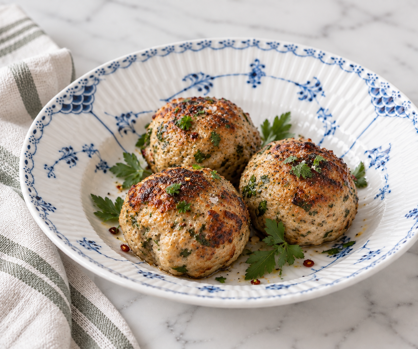 lemony parmesan chicken meatballs