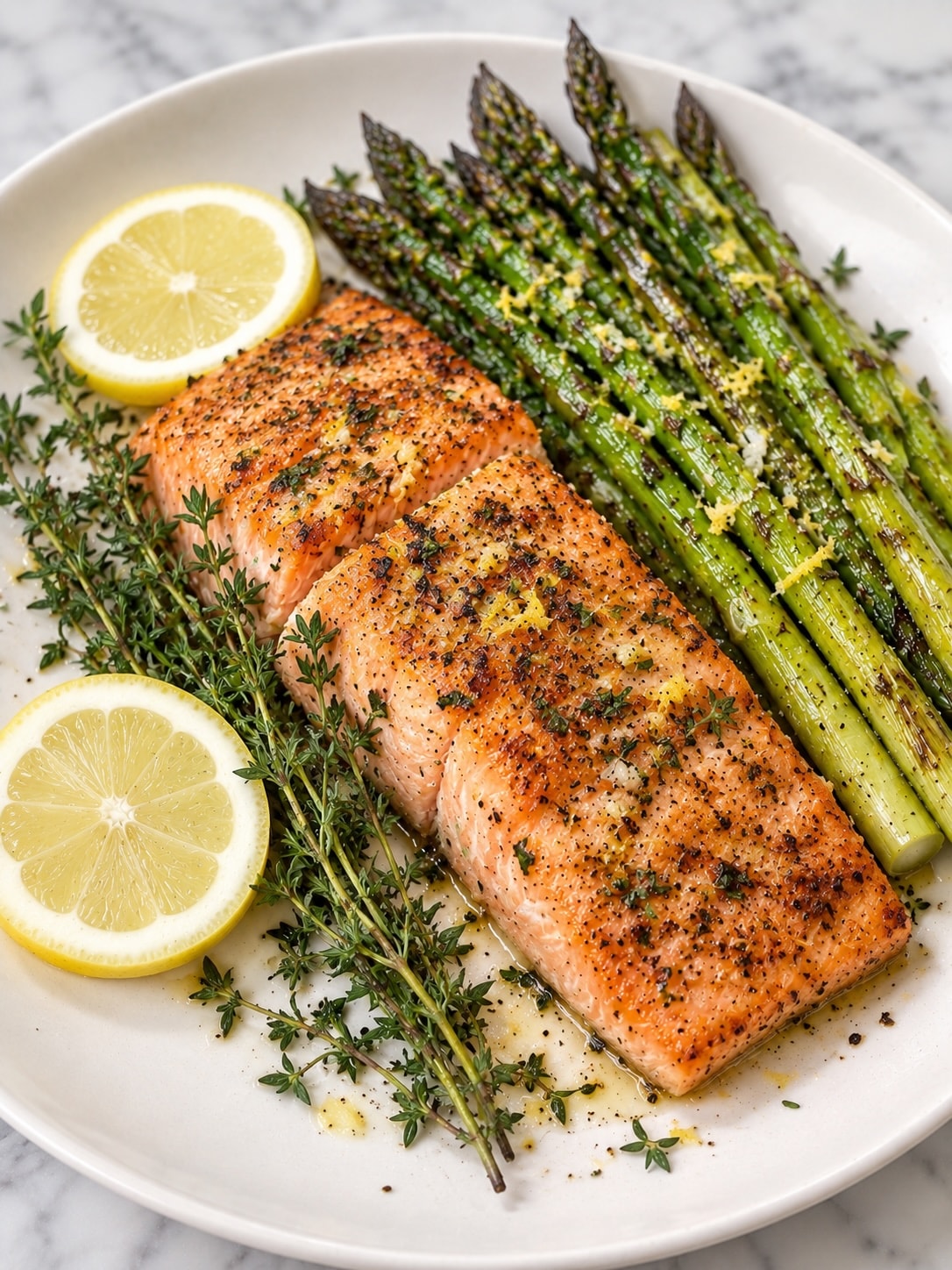 roasted salmon + asparagus